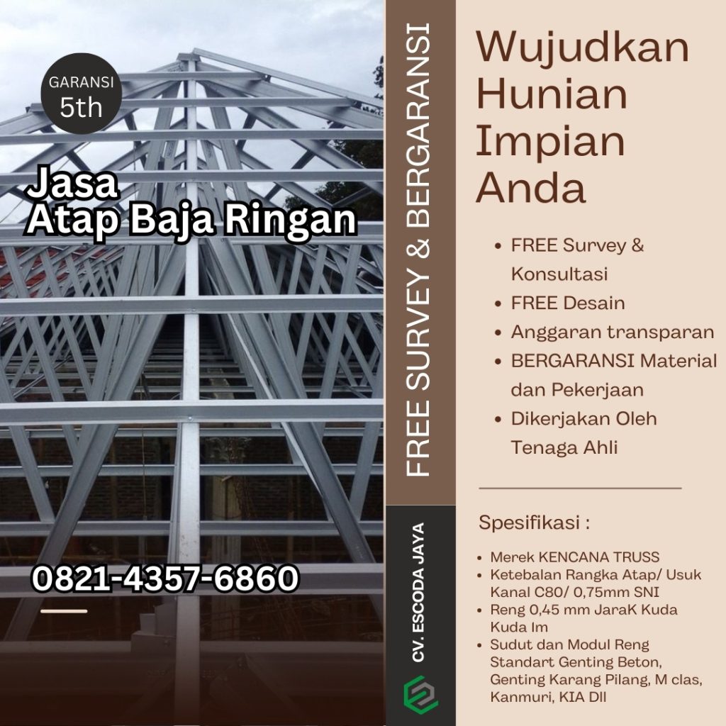 Jasa Pasang Rangka Atap Galvalum Sidoarjo